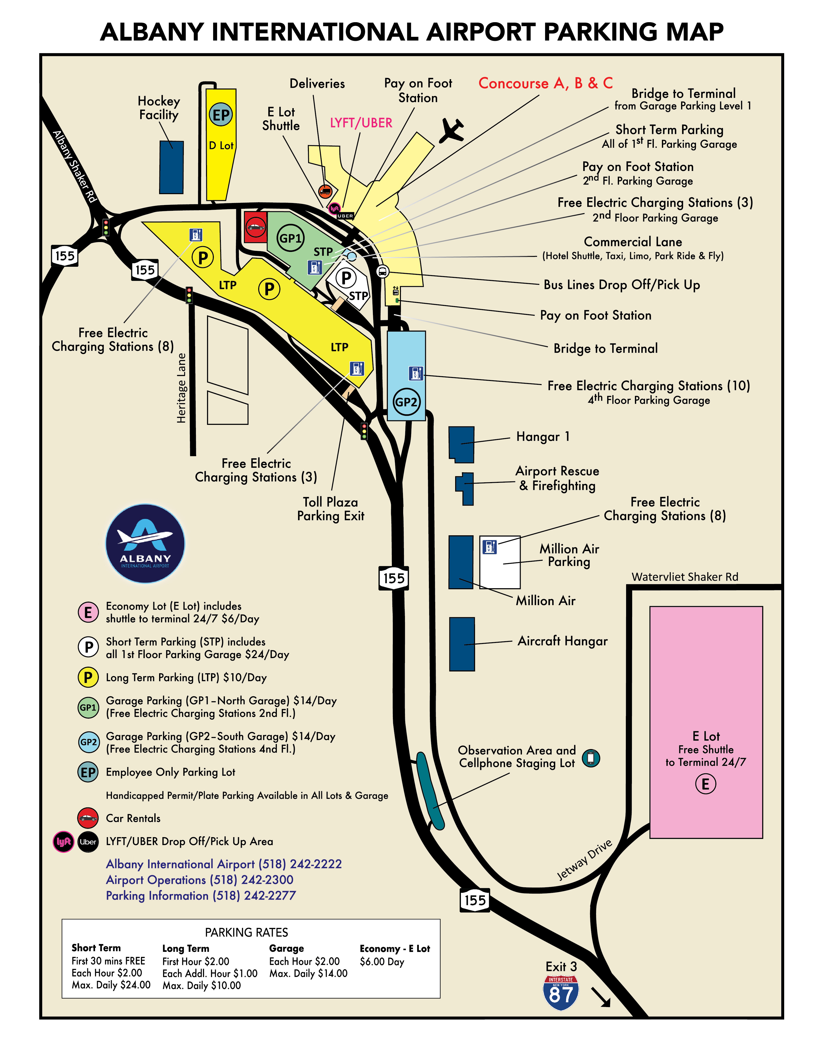 Parking Map & Information :: Albany International Airport  Flights.  Safety. Innovation. - Northeastern New York & Western New England