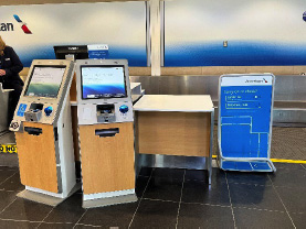 Accessible self- service automated check-in kiosks