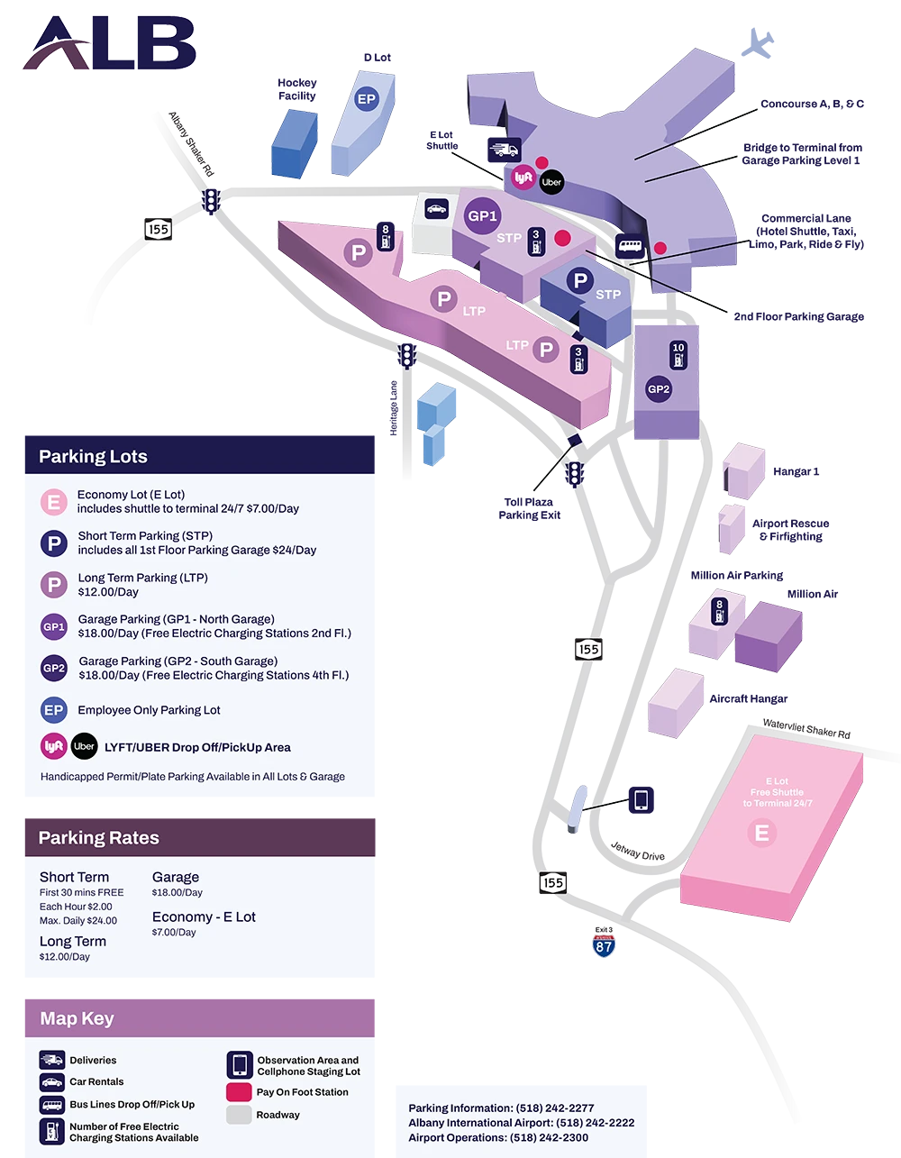 Airport Reminal Map for Albany INternation Airport, Albany NY