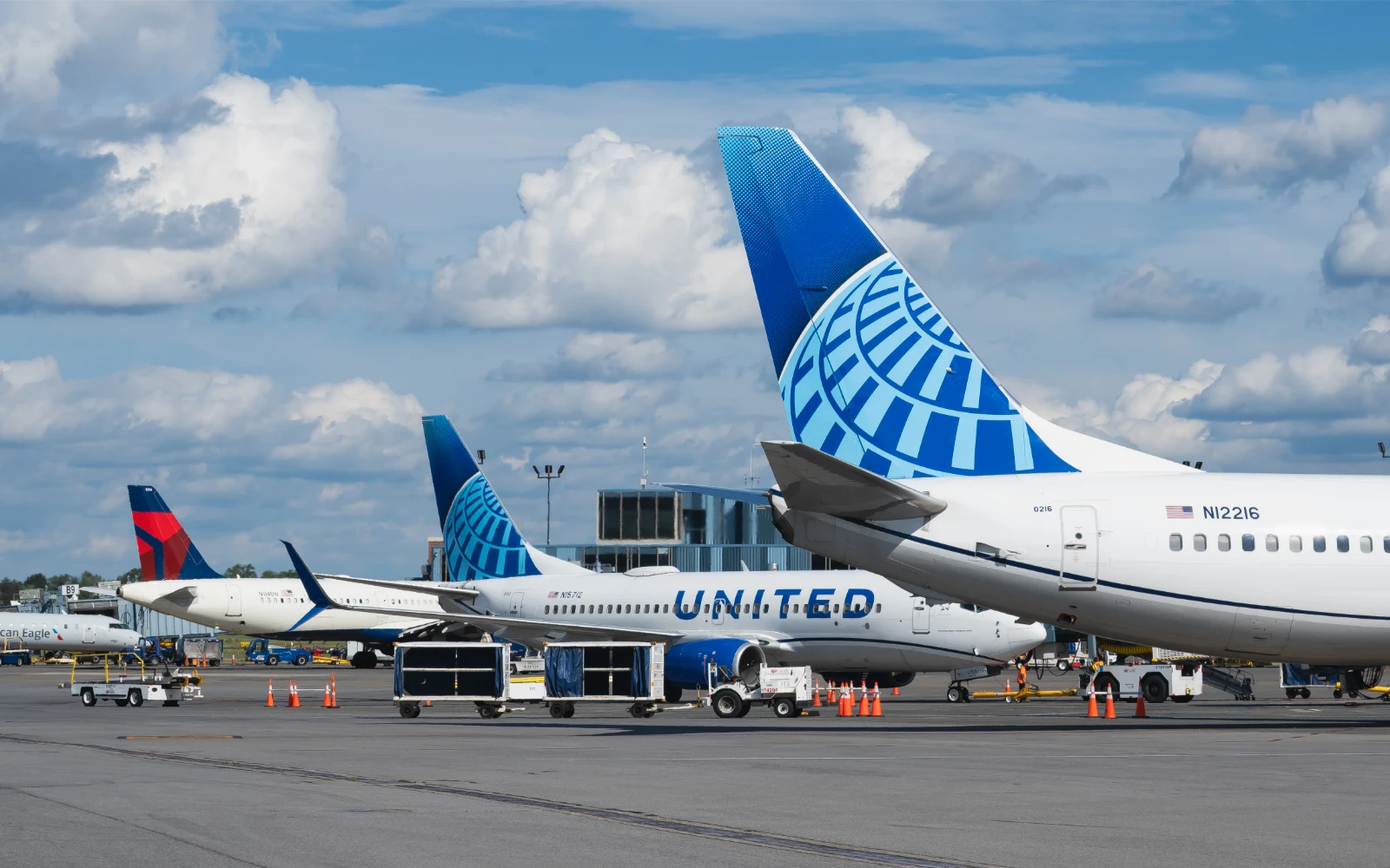 United Airplanes parked at Albany International Airport terminals